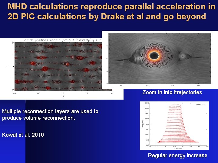 MHD calculations reproduce parallel acceleration in 2 D PIC calculations by Drake et al