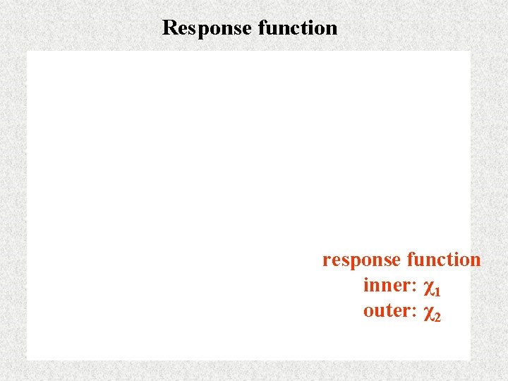Response function response function inner: χ1 outer: χ2 
