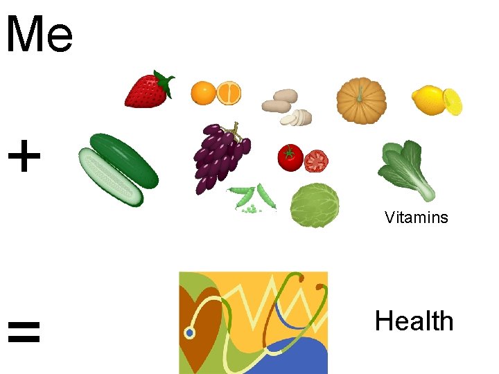 Me + Vitamins = Health 