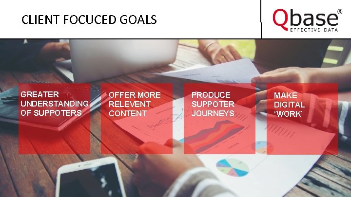 CLIENT FOCUCED GOALS GREATER UNDERSTANDING OF SUPPOTERS OFFER MORE RELEVENT CONTENT PRODUCE SUPPOTER JOURNEYS