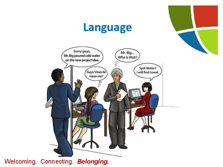 Language Welcoming. Connecting. Belonging. Language Welcoming. Connecting. Belonging.