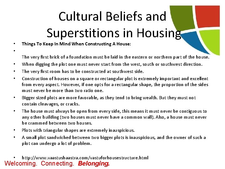  • • • Cultural Beliefs and Superstitions in Housing Things To Keep In