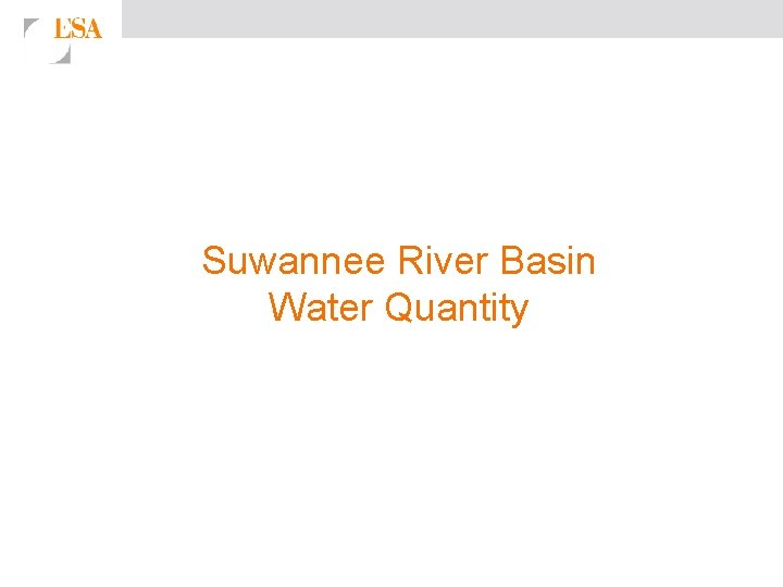 Suwannee River Basin Water Quantity 