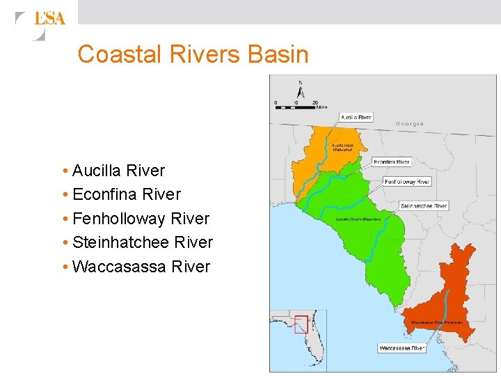 Coastal Rivers Basin • Aucilla River • Econfina River • Fenholloway River • Steinhatchee