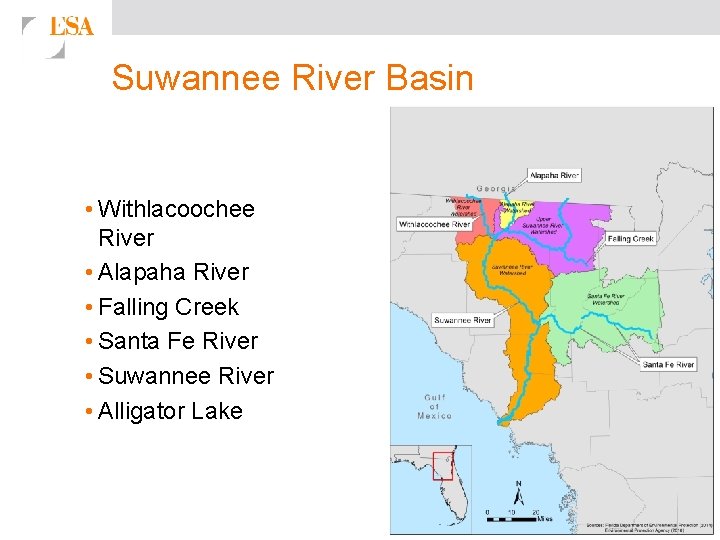 Suwannee River Basin • Withlacoochee River • Alapaha River • Falling Creek • Santa