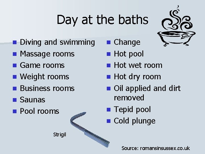 Day at the baths n n n n Diving and swimming Massage rooms Game
