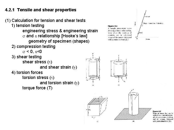 4. 2. 1 Tensile and shear properties (1) Calculation for tension and shear tests