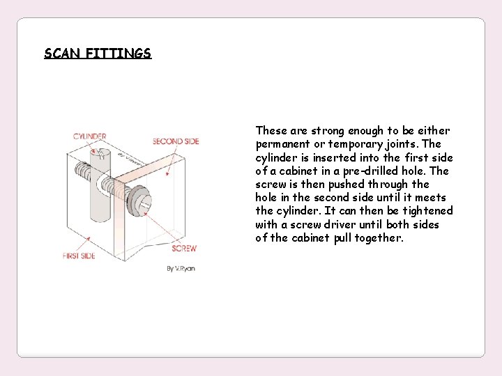 SCAN FITTINGS These are strong enough to be either permanent or temporary joints. The