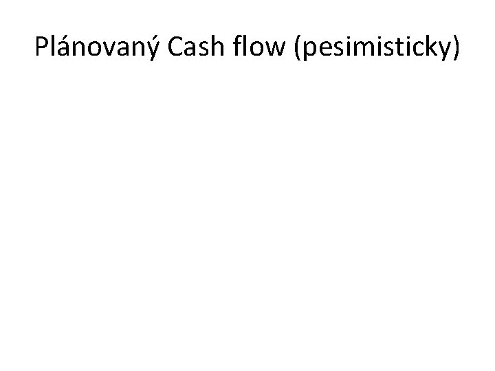 Plánovaný Cash flow (pesimisticky) 