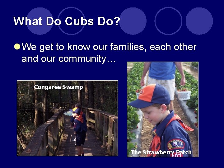 What Do Cubs Do? l We get to know our families, each other and