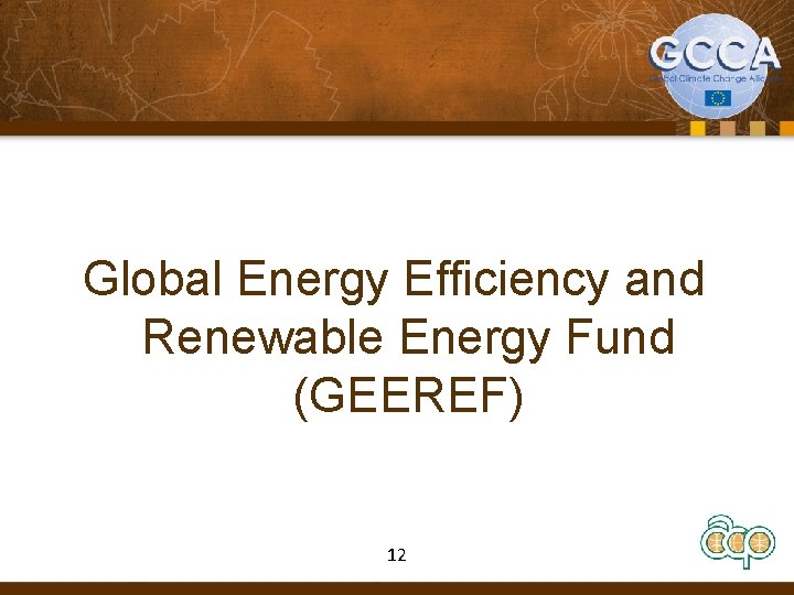 Global Energy Efficiency and Renewable Energy Fund (GEEREF) 12 