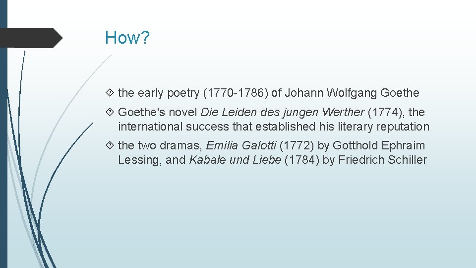 How? the early poetry (1770 -1786) of Johann Wolfgang Goethe's novel Die Leiden des