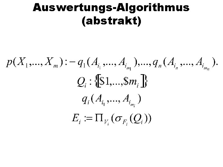 Auswertungs-Algorithmus (abstrakt) 