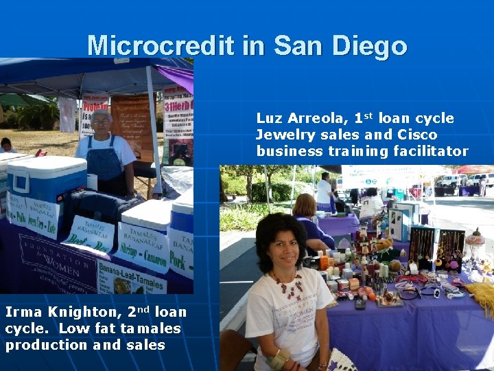 Microcredit in San Diego Luz Arreola, 1 st loan cycle Jewelry sales and Cisco