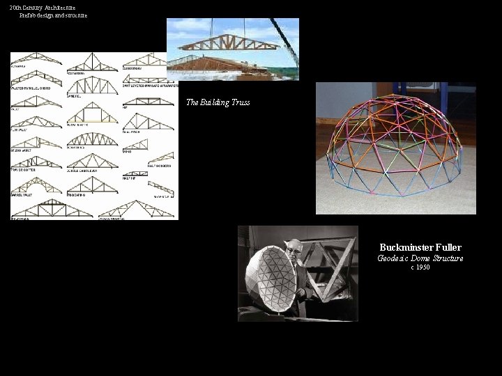 20 th Century Architecture Prefab design and structure The Building Truss Buckminster Fuller Geodesic