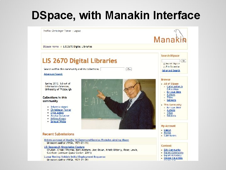 DSpace, with Manakin Interface 