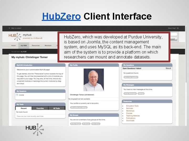 Hub. Zero Client Interface Hub. Zero, which was developed at Purdue University, is based