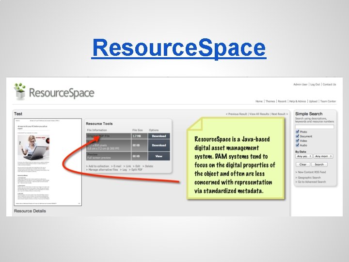 Resource. Space 