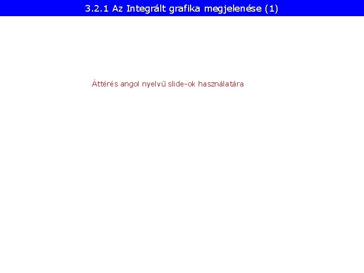 3. 2. 1 Az Integrált grafika megjelenése (1) Áttérés angol nyelvű slide-ok használatára 