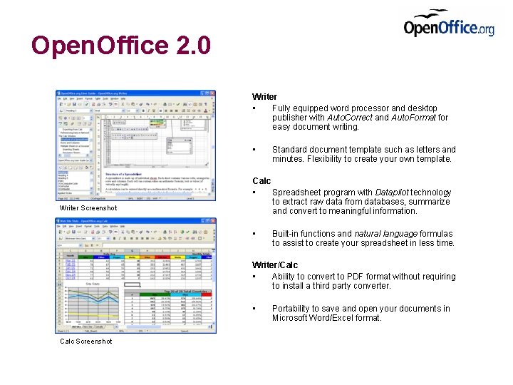 Open. Office 2. 0 Writer • Fully equipped word processor and desktop publisher with