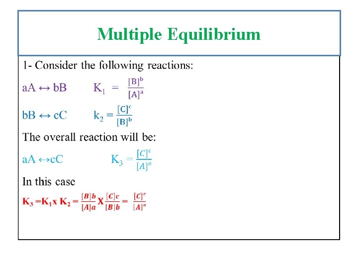 Multiple Equilibrium • 
