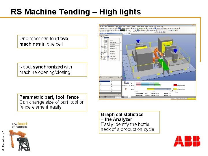 RS Machine Tending – High lights One robot can tend two machines in one