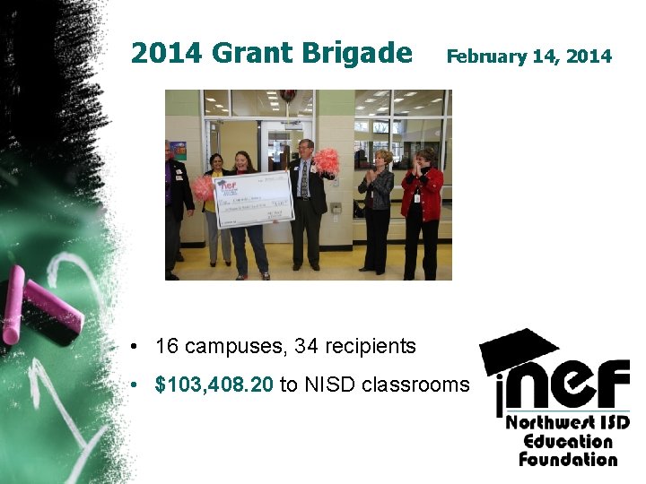 2014 Grant Brigade February 14, 2014 • 16 campuses, 34 recipients • $103, 408.