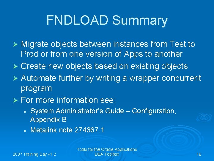 FNDLOAD Summary Migrate objects between instances from Test to Prod or from one version