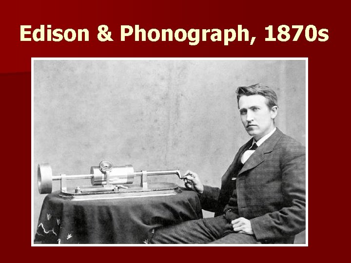 Edison & Phonograph, 1870 s 