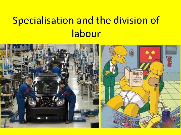 Specialisation and the division of labour 