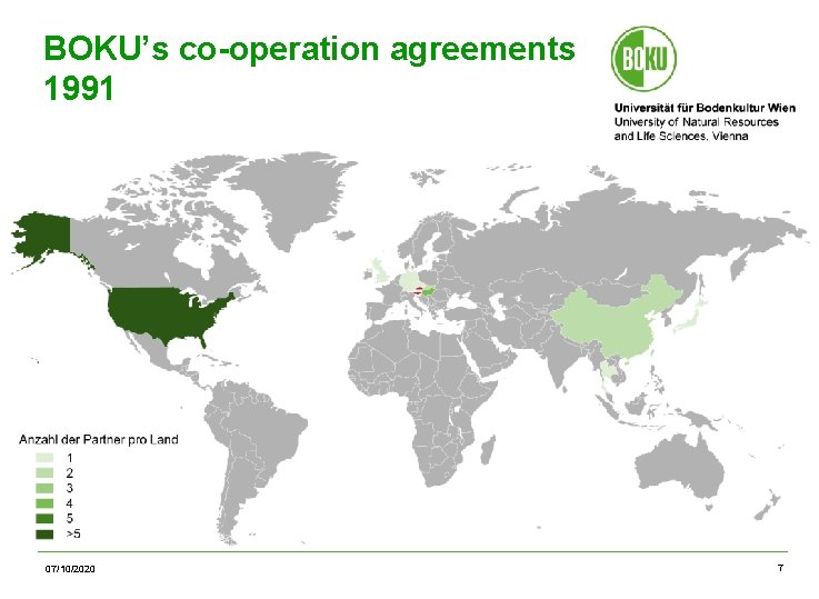 BOKU’s co-operation agreements 1991 07/10/2020 7 