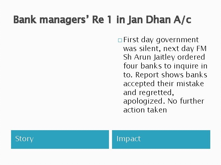 Bank managers’ Re 1 in Jan Dhan A/c � First day government was silent,