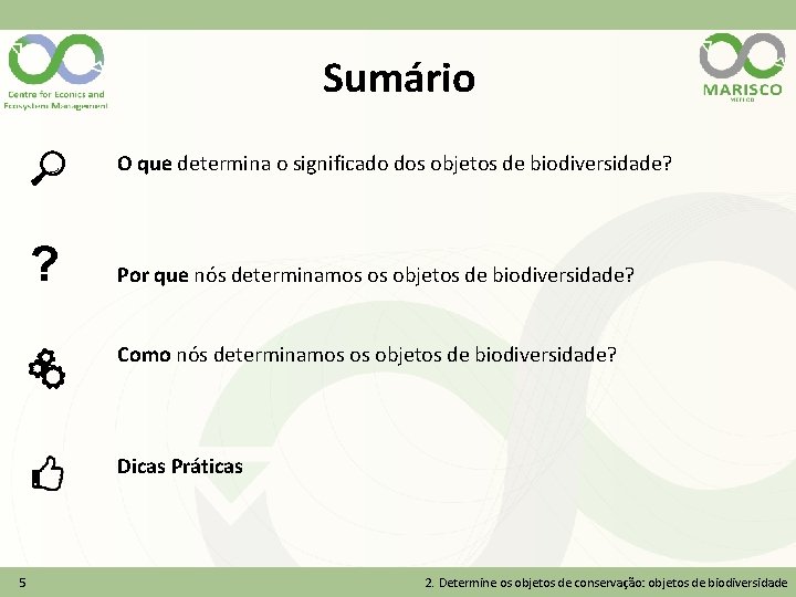 Sumário O que determina o significado dos objetos de biodiversidade? ? Por que nós