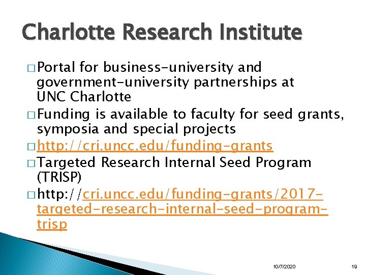 Charlotte Research Institute � Portal for business-university and government-university partnerships at UNC Charlotte �