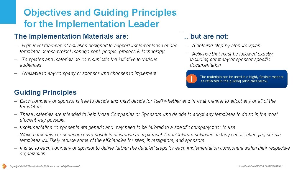Objectives and Guiding Principles for the Implementation Leader The Implementation Materials are: . . Objectives and Guiding Principles for the Implementation Leader The Implementation Materials are: . .
