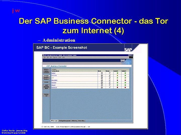Der SAP Business Connector - das Tor zum Internet (4) – Administration Steffen Nestler,