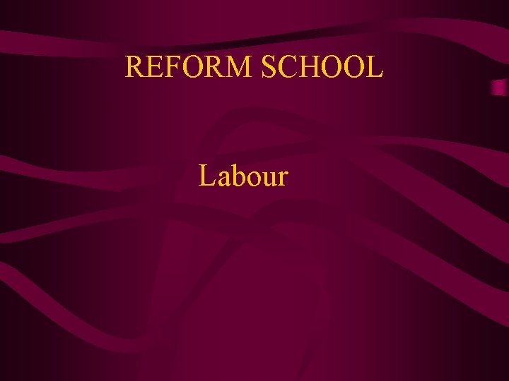 REFORM SCHOOL Labour 