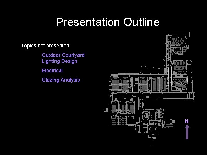 Presentation Outline Background Topics not presented: Design Concept Gallery Lecture Hall (acoustics) Outdoor Courtyard