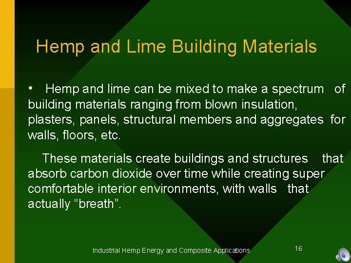 Hemp and Lime Building Materials • Hemp and lime can be mixed to make