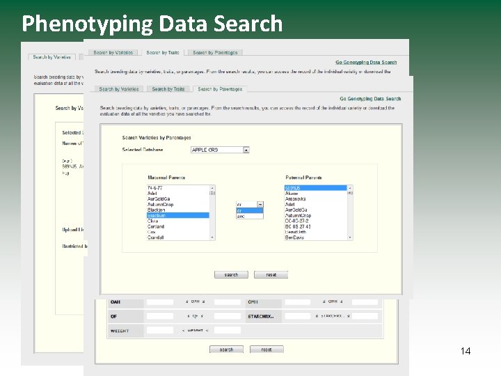 Phenotyping Data Search 14 