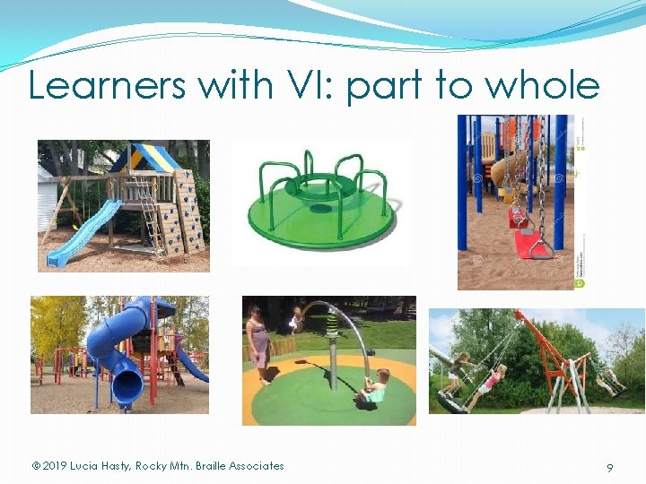 Learners with VI: part to whole © 2019 Lucia Hasty, Rocky Mtn. Braille Associates