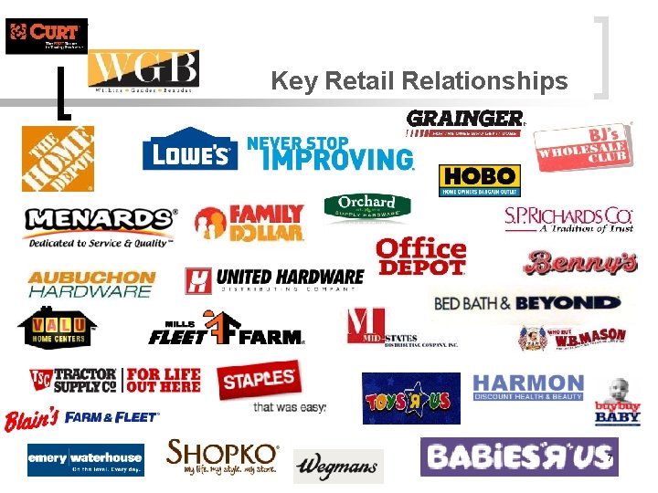 Key Retail Relationships 7 