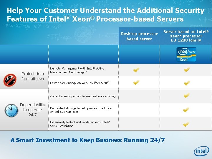 Help Your Customer Understand the Additional Security Features of Intel® Xeon® Processor-based Servers Desktop