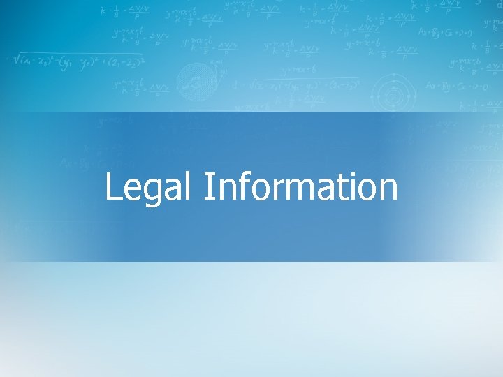 Legal Information 