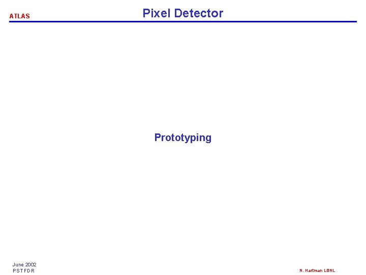 ATLAS Pixel Detector Prototyping June 2002 PST FDR N. Hartman LBNL 