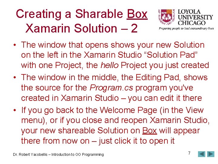 Creating a Sharable Box Xamarin Solution – 2 • The window that opens shows