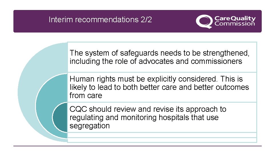 Interim recommendations 2/2 The system of safeguards needs to be strengthened, including the role