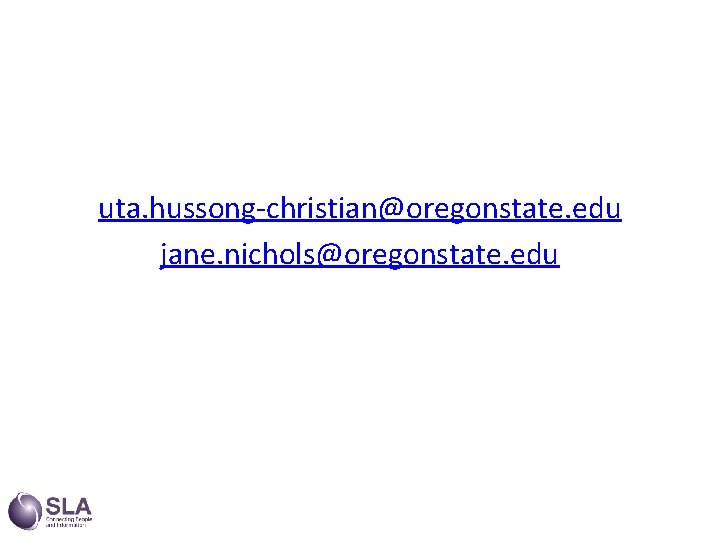 uta. hussong-christian@oregonstate. edu jane. nichols@oregonstate. edu 