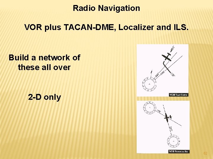 Radio Navigation VOR plus TACAN-DME, Localizer and ILS. Build a network of these all