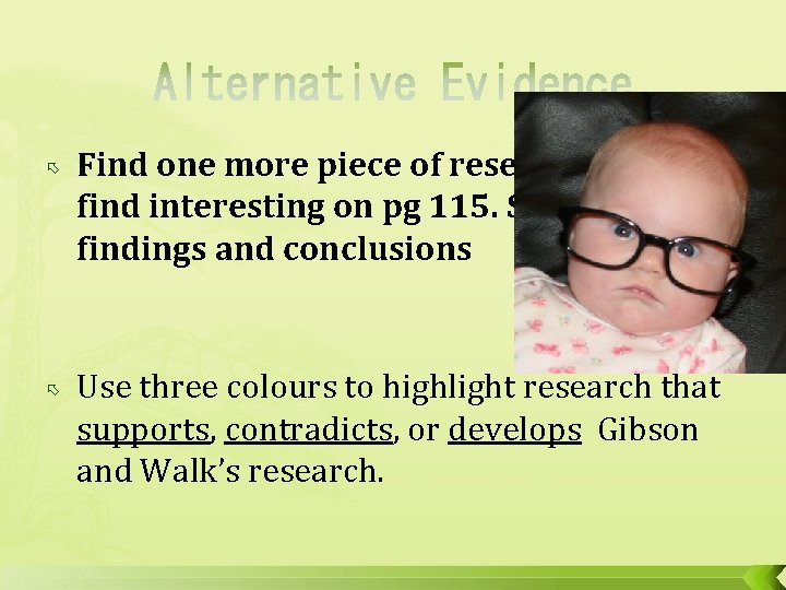  Find one more piece of research that you find interesting on pg 115.